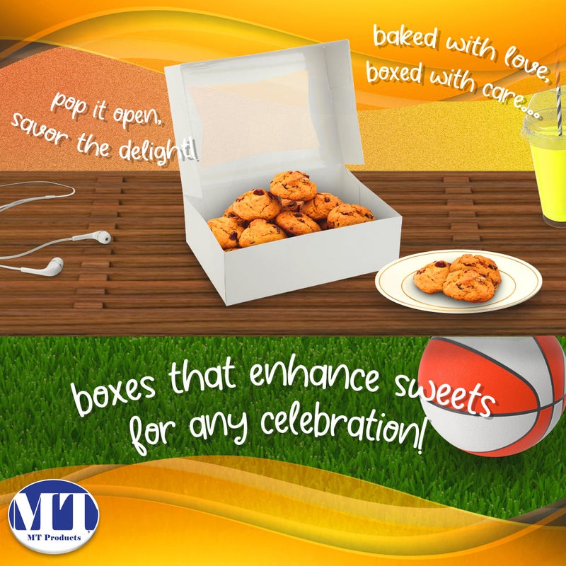 MT Products Cupcake Boxes 8" x 5.75" x 2.5" - Auto Pop-Up Bakery Boxes with Window (Pack of 25) - Made in the USA - Image 5